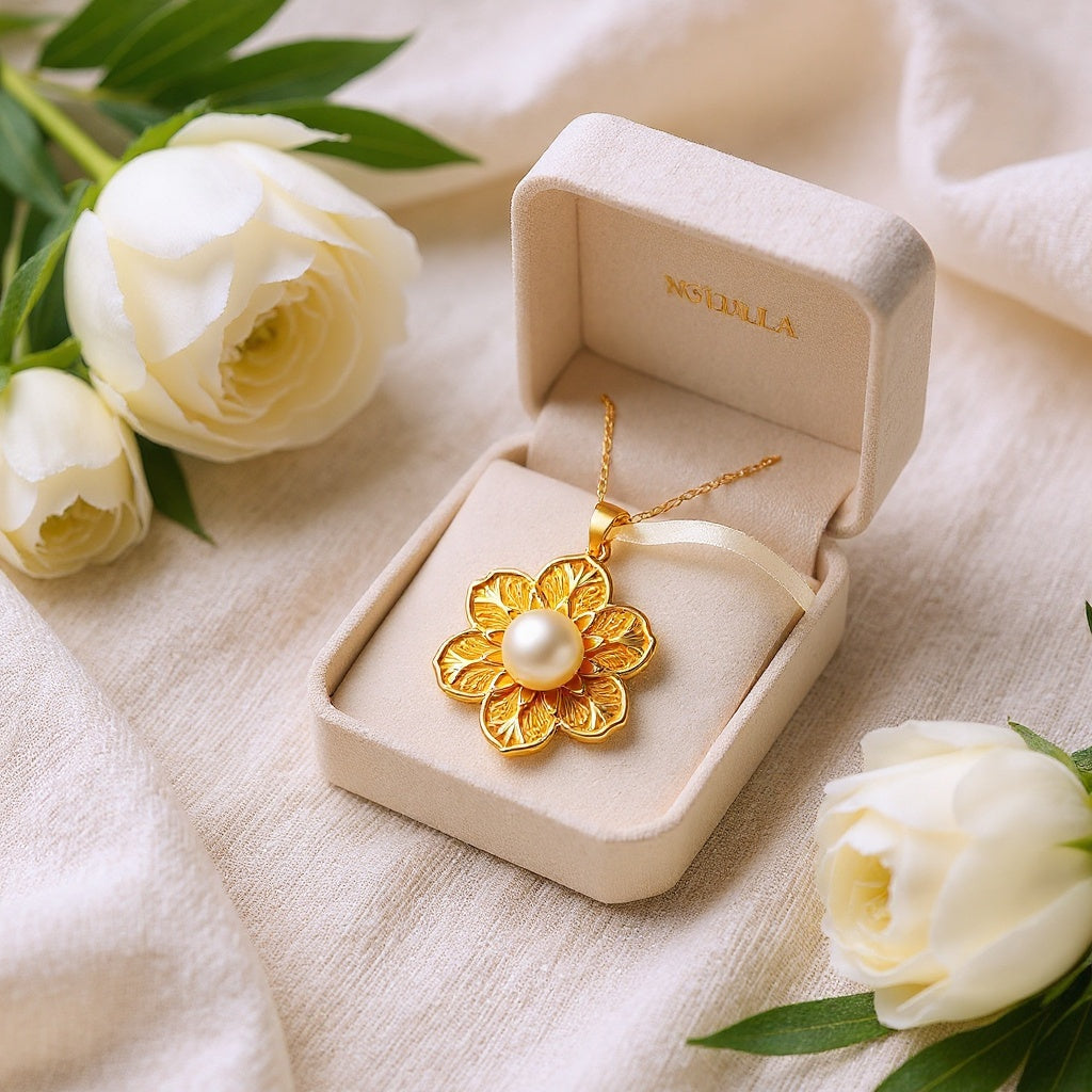 Luxe Aura Pendant Necklaces - Blooming Elegance